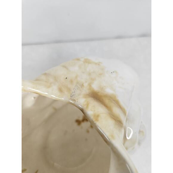 Vintage Sea Shell Nautilus Glazed Terra Cotta Herb Planter Garden Shelf Decor - Picture 9 of 13